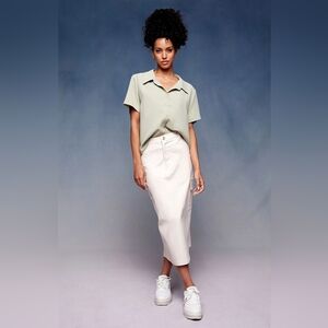 White Denim Cargo Skirt